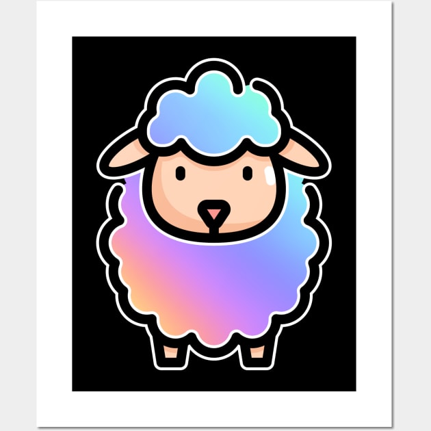 Rainbow Sheep Of The Family Wall Art by JB.Collection